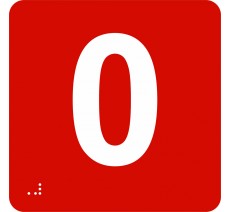 Pictogramme en alu avec braille et relief "0"