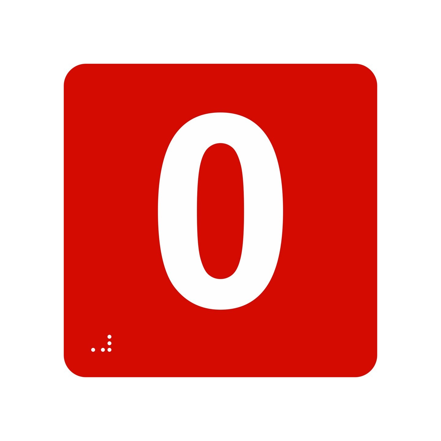 Pictogramme en alu avec braille et relief "0"