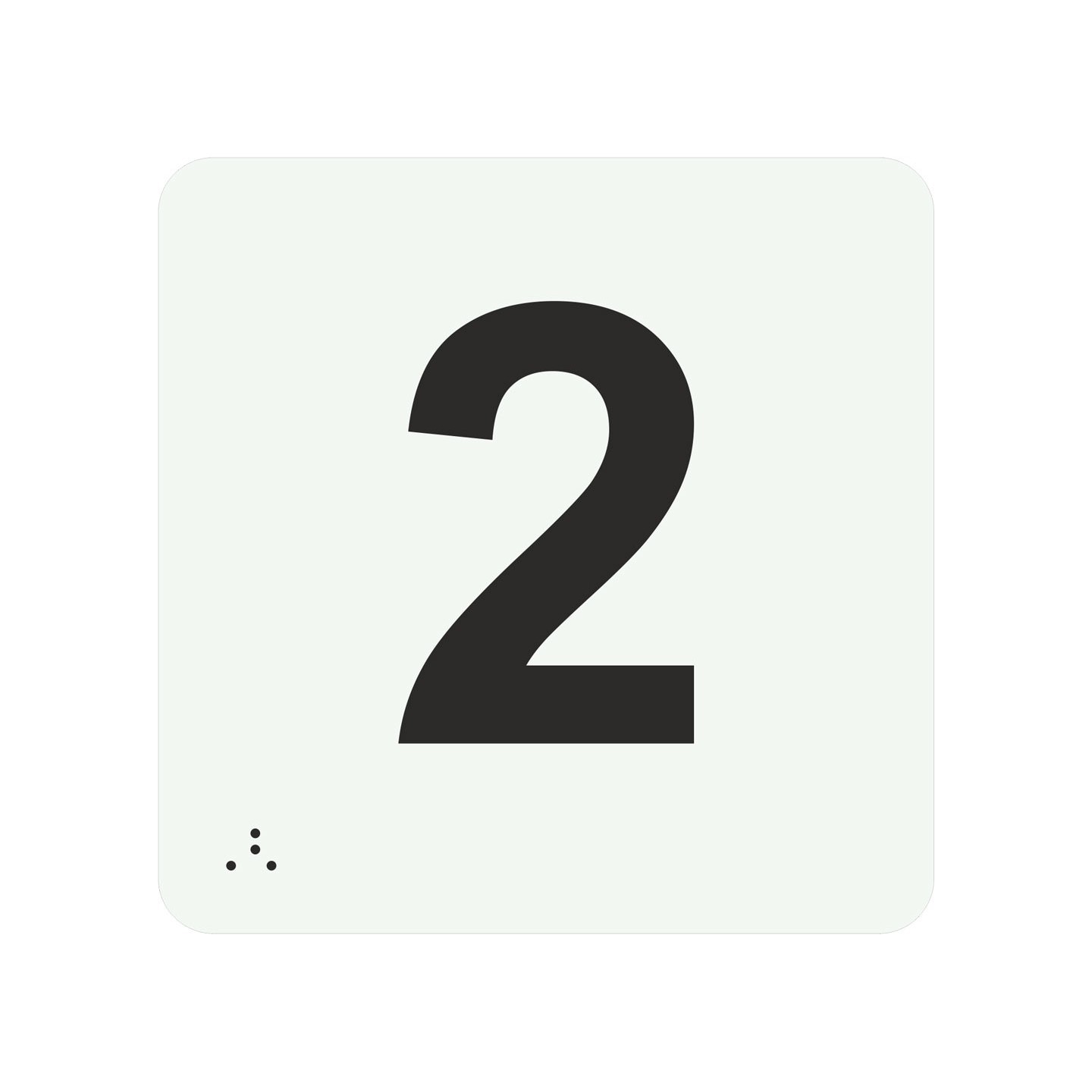 Pictogramme en alu avec braille et relief "2"