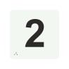 Pictogramme en alu avec braille et relief "2"