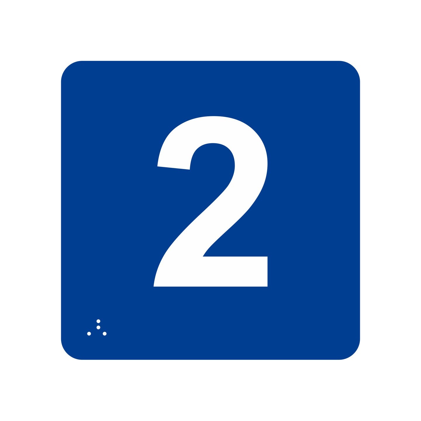 Pictogramme en alu avec braille et relief "2"