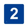 Pictogramme en alu avec braille et relief "2"