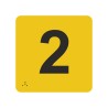 Pictogramme en alu avec braille et relief "2"