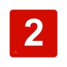 Pictogramme en alu avec braille et relief "2"