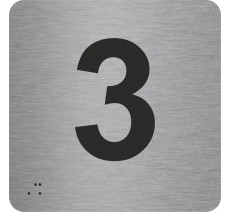 Pictogramme avec braille et relief "3"