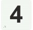 Pictogramme en alu avec braille et relief "4"