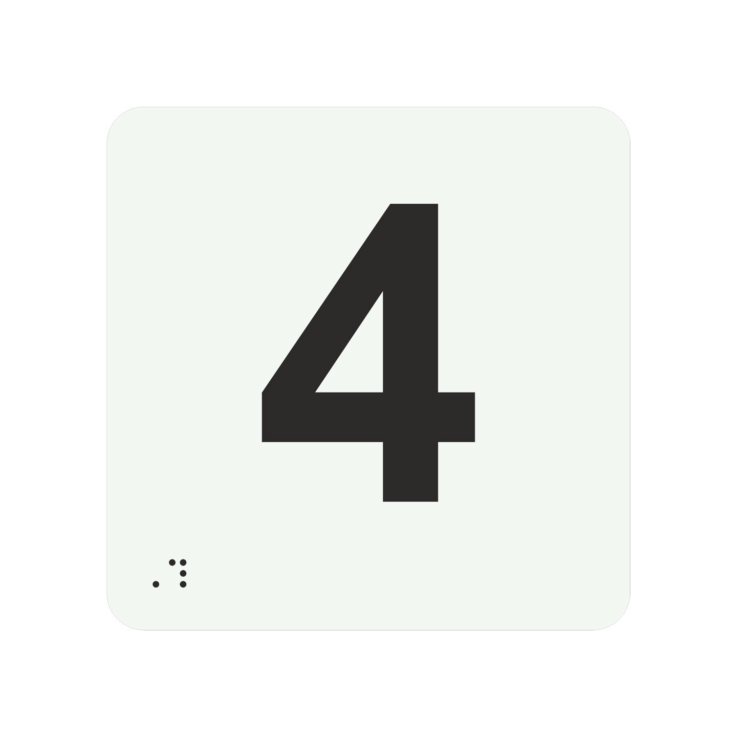 Pictogramme en alu avec braille et relief "4"