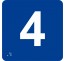 Pictogramme en alu avec braille et relief "4"