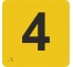 Pictogramme en alu avec braille et relief "4"