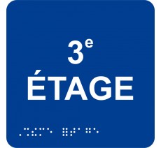 Pictogramme avec braille et relief "3e étage"