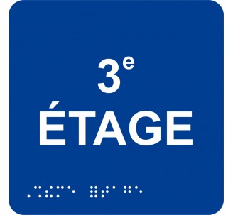 Picto alu avec braille et relief "3e ETAGE"