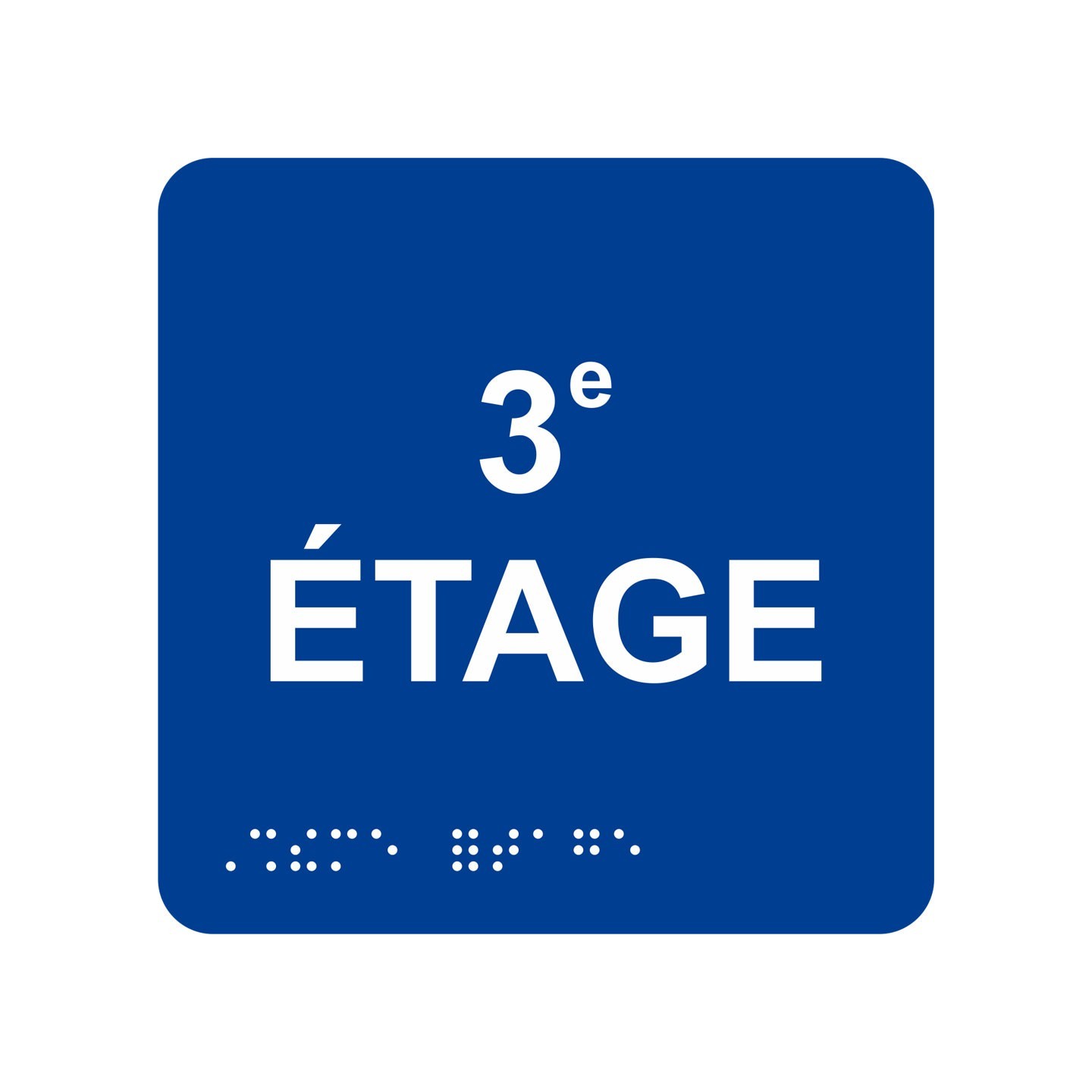 Picto alu avec braille et relief "3e ETAGE"