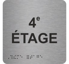 Pictogramme avec braille et relief "4e étage"