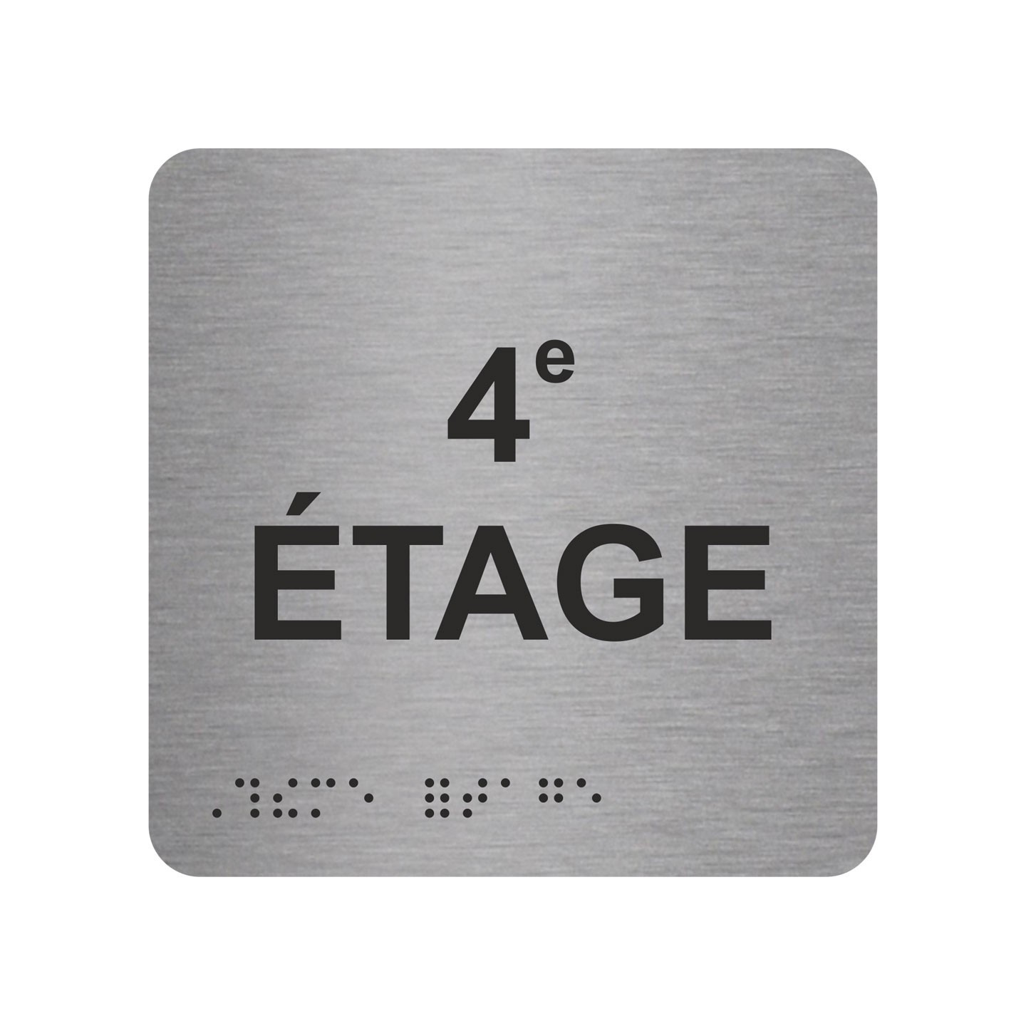 Picto alu avec braille et relief "4e ETAGE"