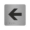 Picto alu avec braille et relief "Flèche vers la gauch