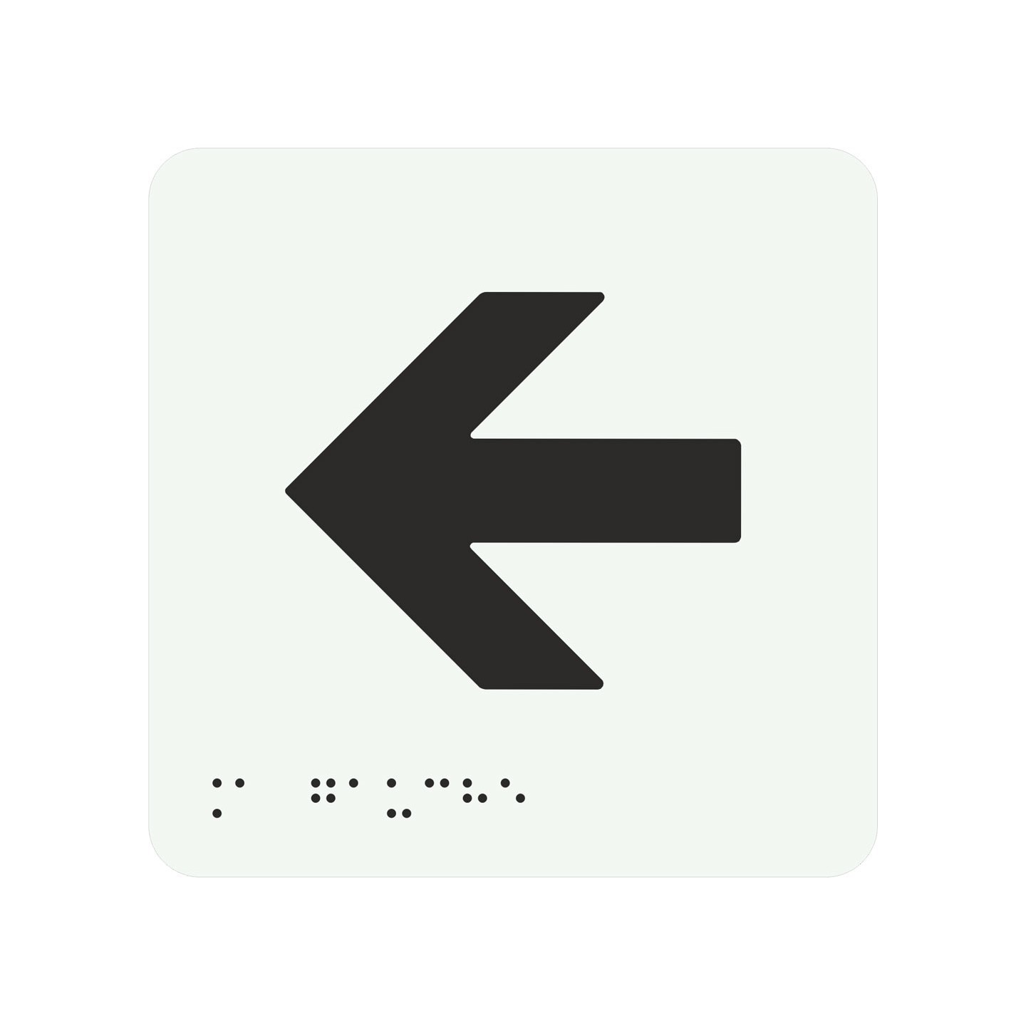 Picto alu avec braille et relief "Flèche vers la gauch