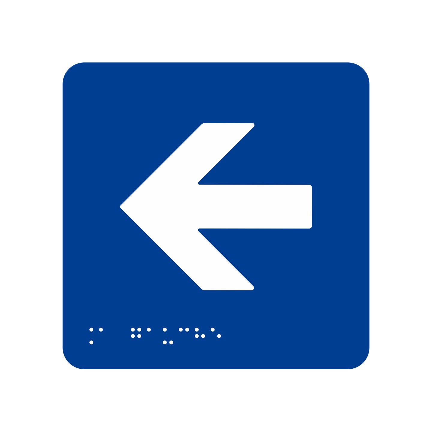 Picto alu avec braille et relief "Flèche vers la gauch