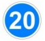 Panneau routier "Vitesse minimale obligatoire - 20km/h" B25