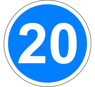 Panneau routier "Vitesse minimale obligatoire - 20km/h" B25