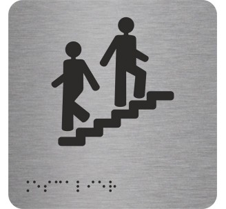 Picto alu avec braille et relief "Escalier"