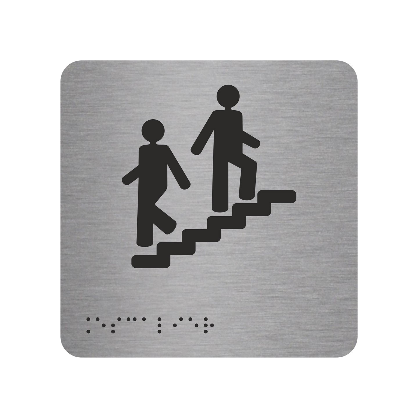 Picto alu avec braille et relief "Escalier"