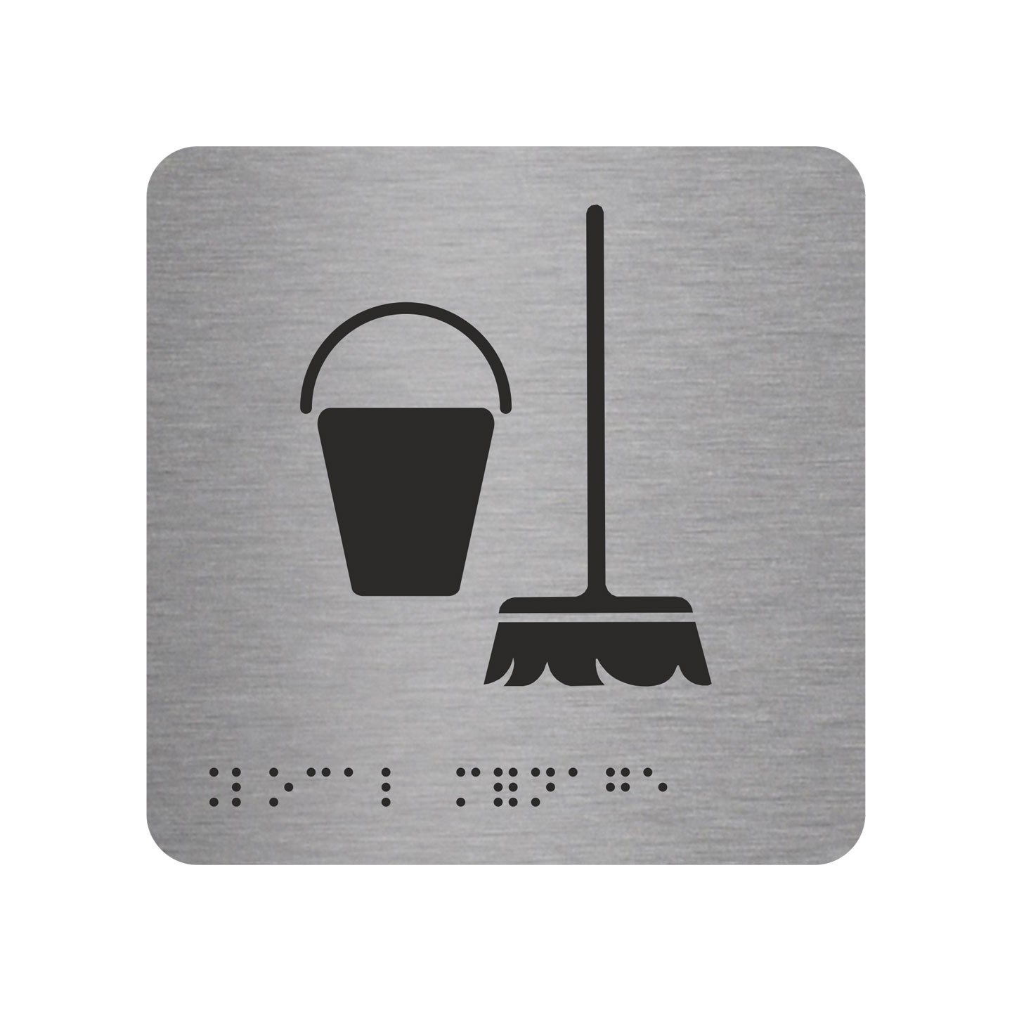 Pictogramme en alu avec braille et relief  logo "Local ménage"