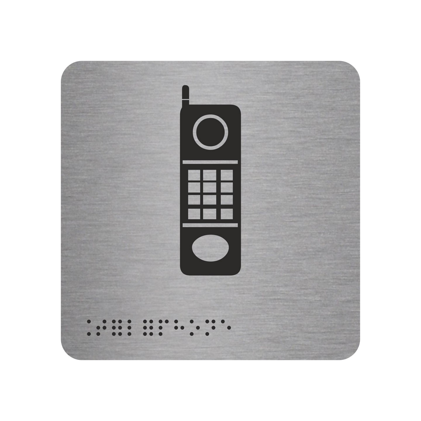 Pictogramme en alu avec braille et relief   "Téléphone"