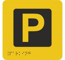 Pictogramme avec braille et relief "Parking"