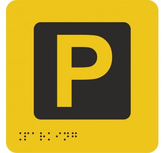 Pictogramme en alu avec braille et relief "Parking"