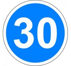 Panneau routier "Vitesse minimale obligatoire - 30km/h" B25