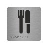 Pictogramme en alu avec braille et relief   "Restaurant"