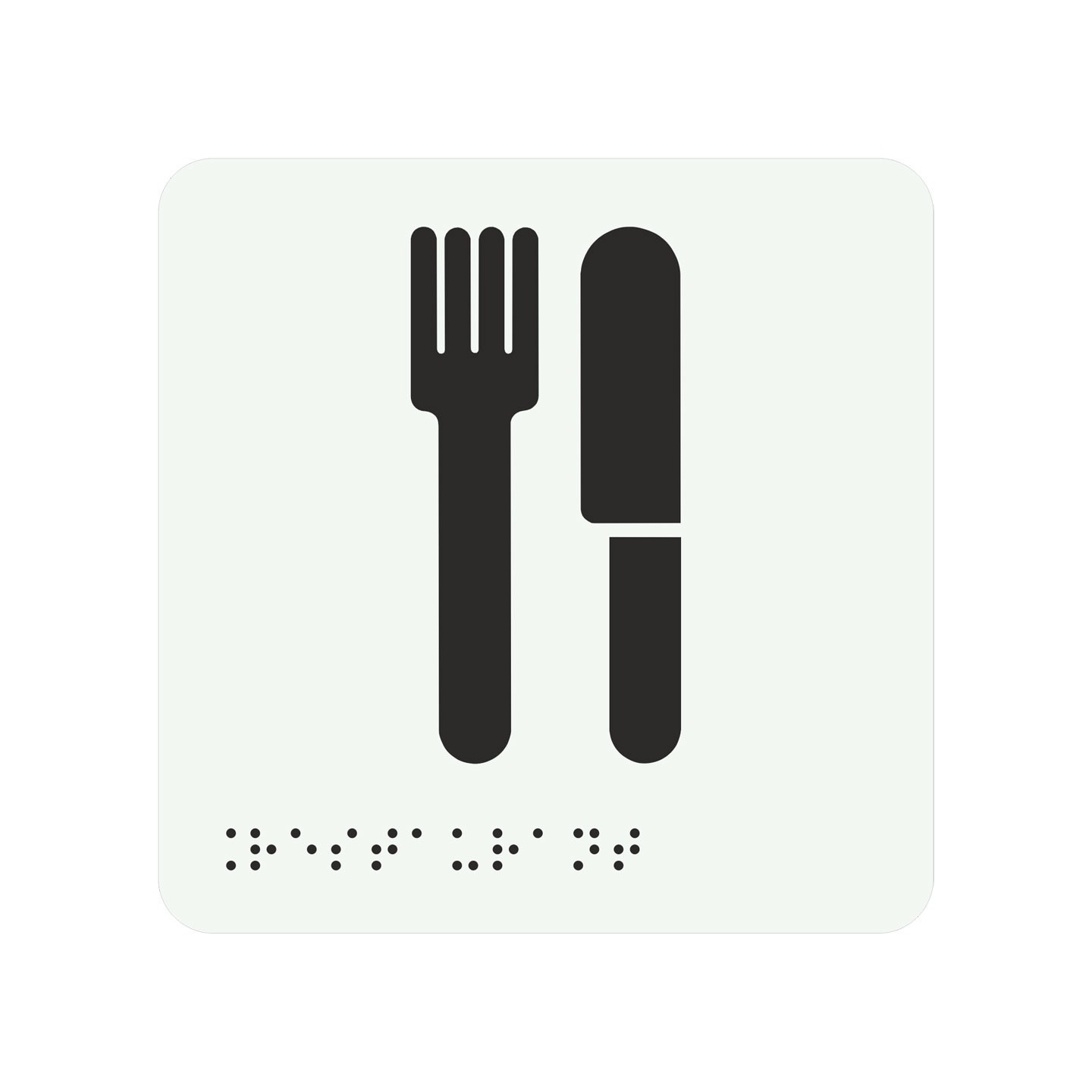 Pictogramme en alu avec braille et relief   "Restaurant"