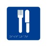 Pictogramme en alu avec braille et relief   "Restaurant"