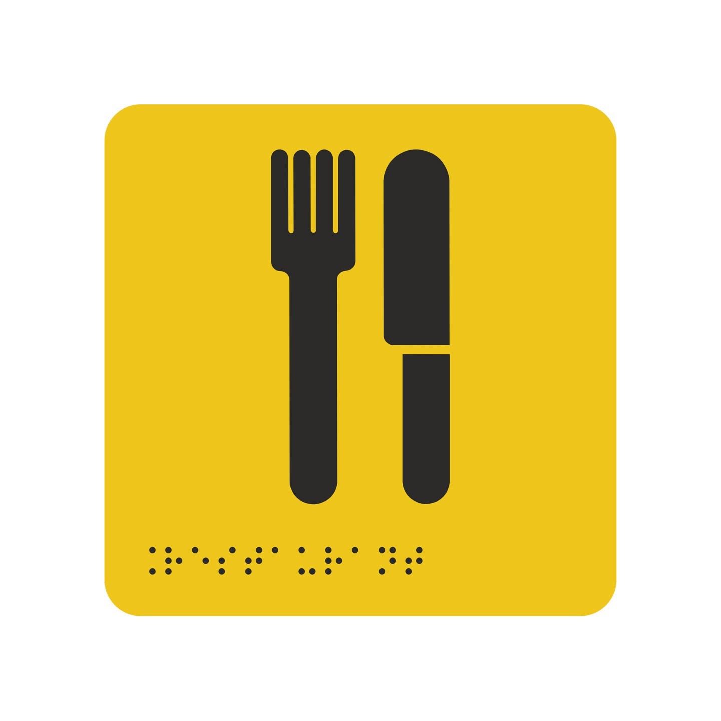 Pictogramme en alu avec braille et relief   "Restaurant"