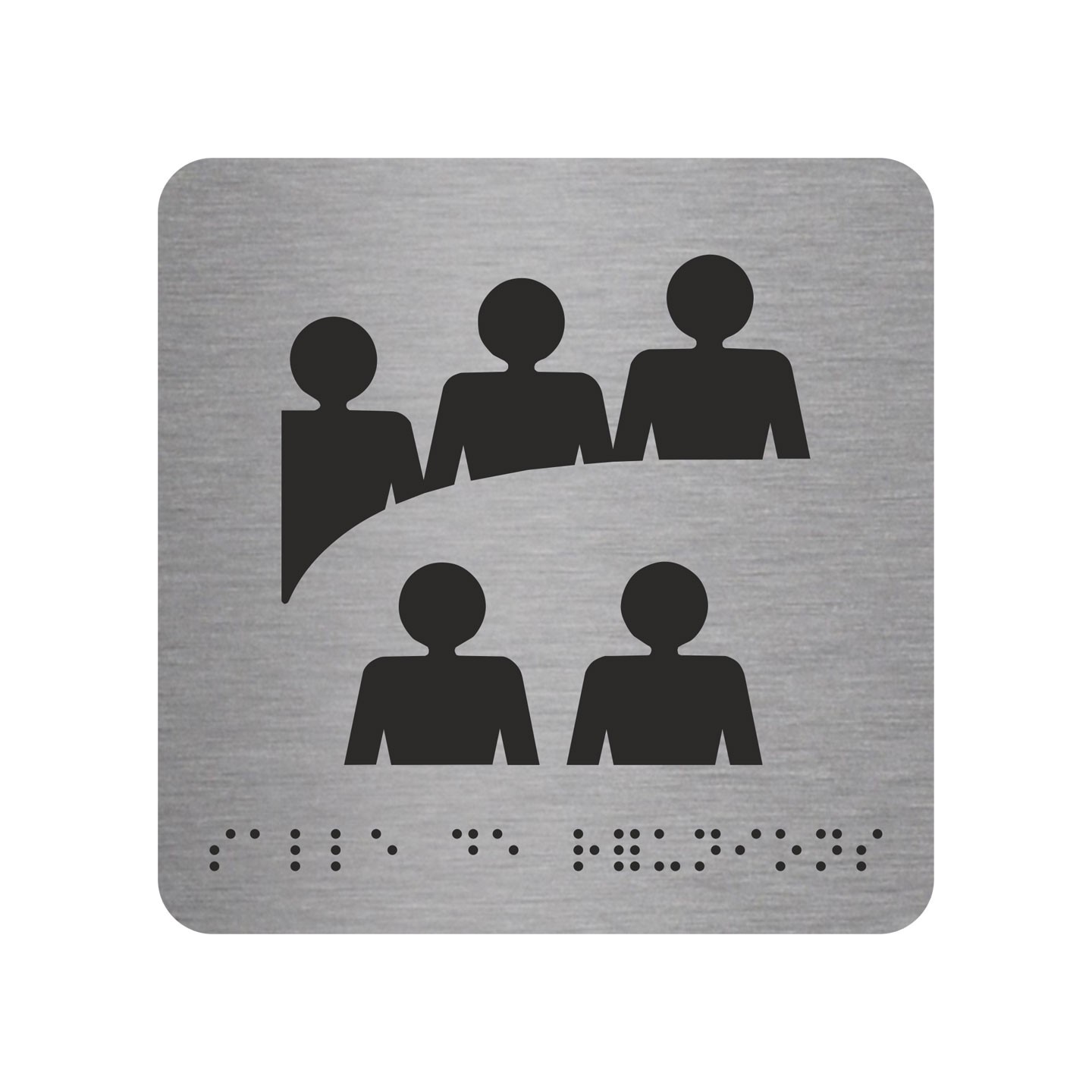 Pictogramme en alu avec braille et relief   "Salle de réunions"