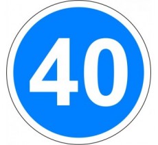 Panneau routier "Vitesse minimale obligatoire - 40kmh" B25
