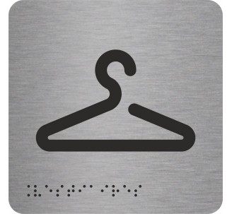 Pictogramme en alu avec braille et relief "Vestiaires"