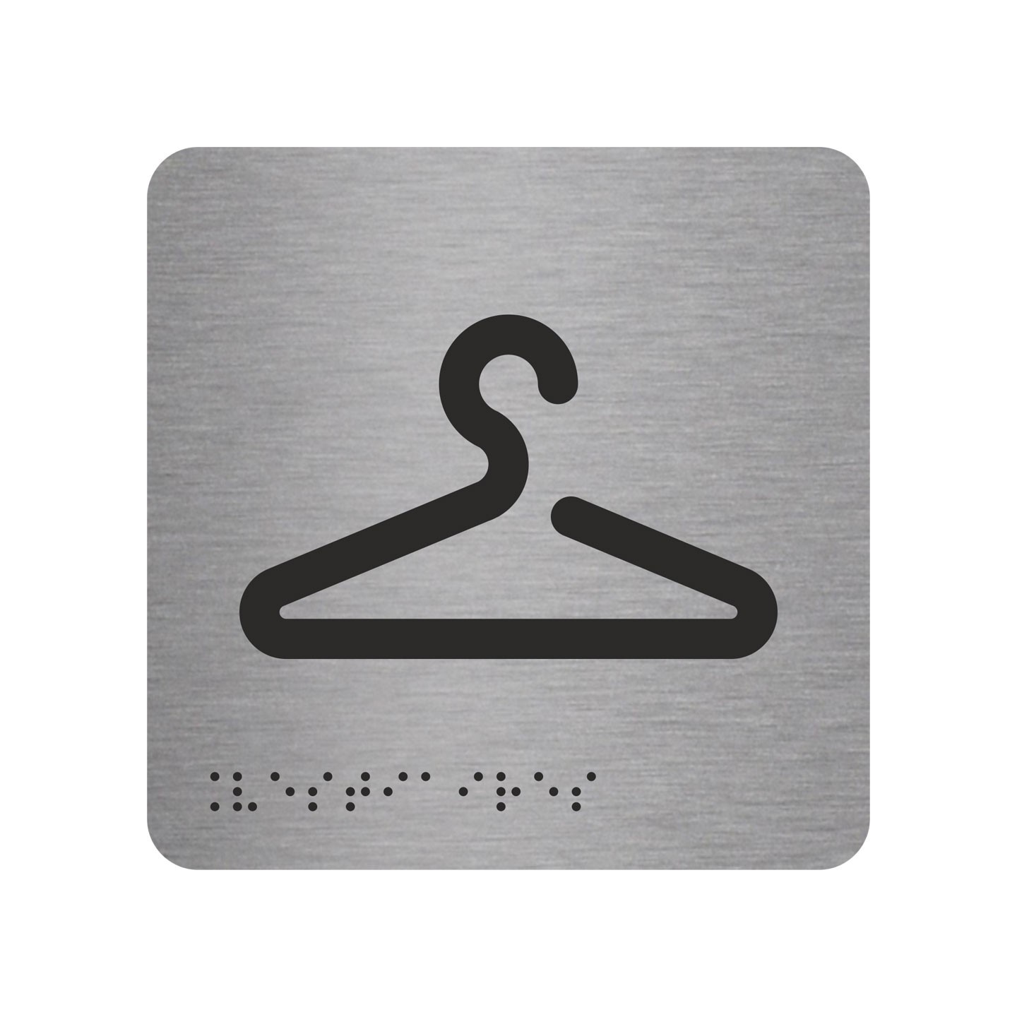 Pictogramme en alu avec braille et relief   "Vestiaires"