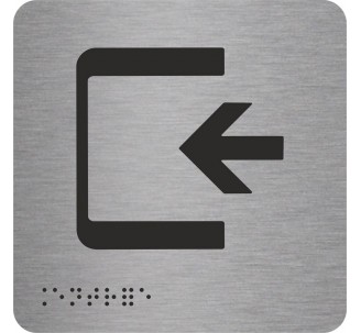 Pictogramme en alu avec braille et relief "Entrée"