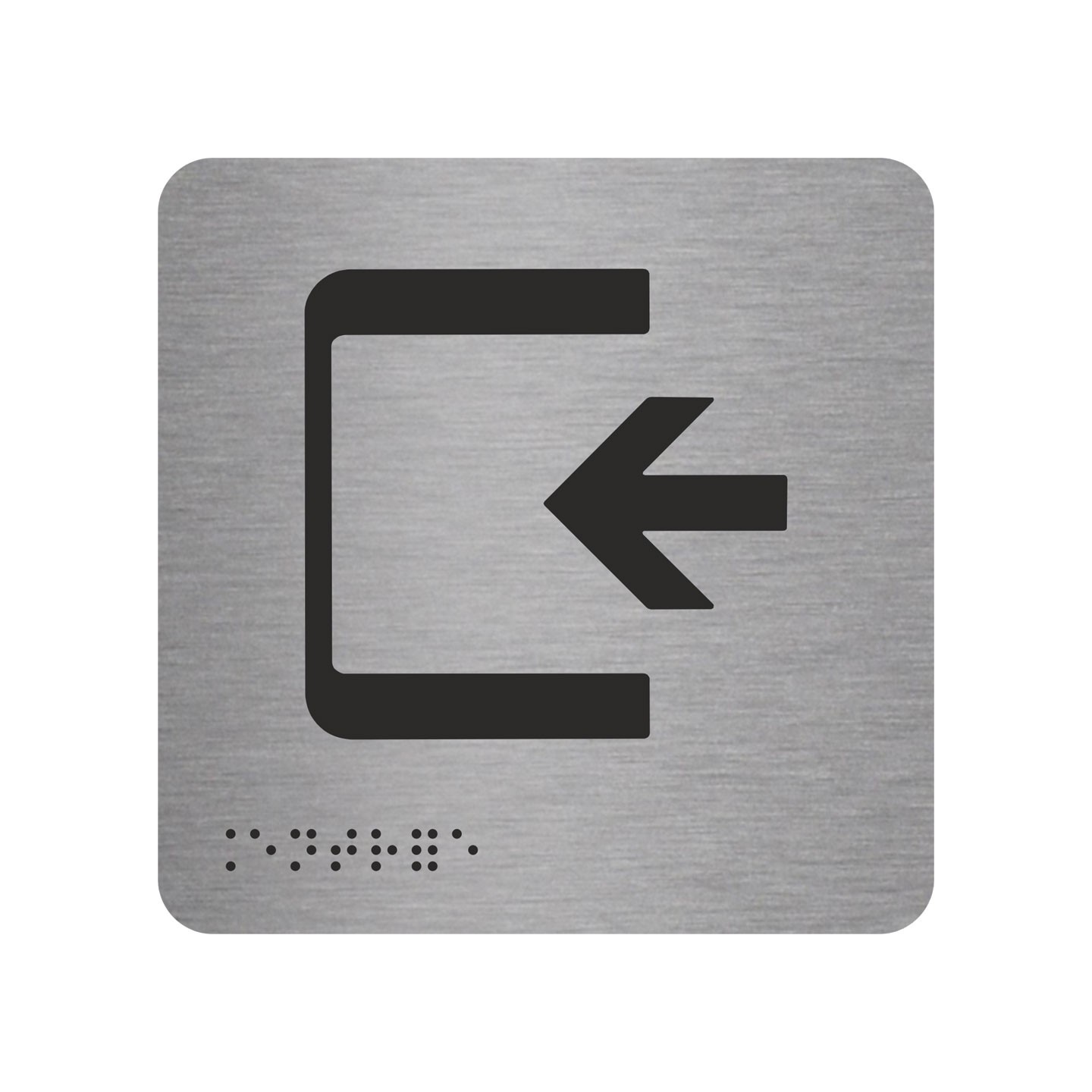 Pictogramme en alu avec braille et relief   "Entrée"