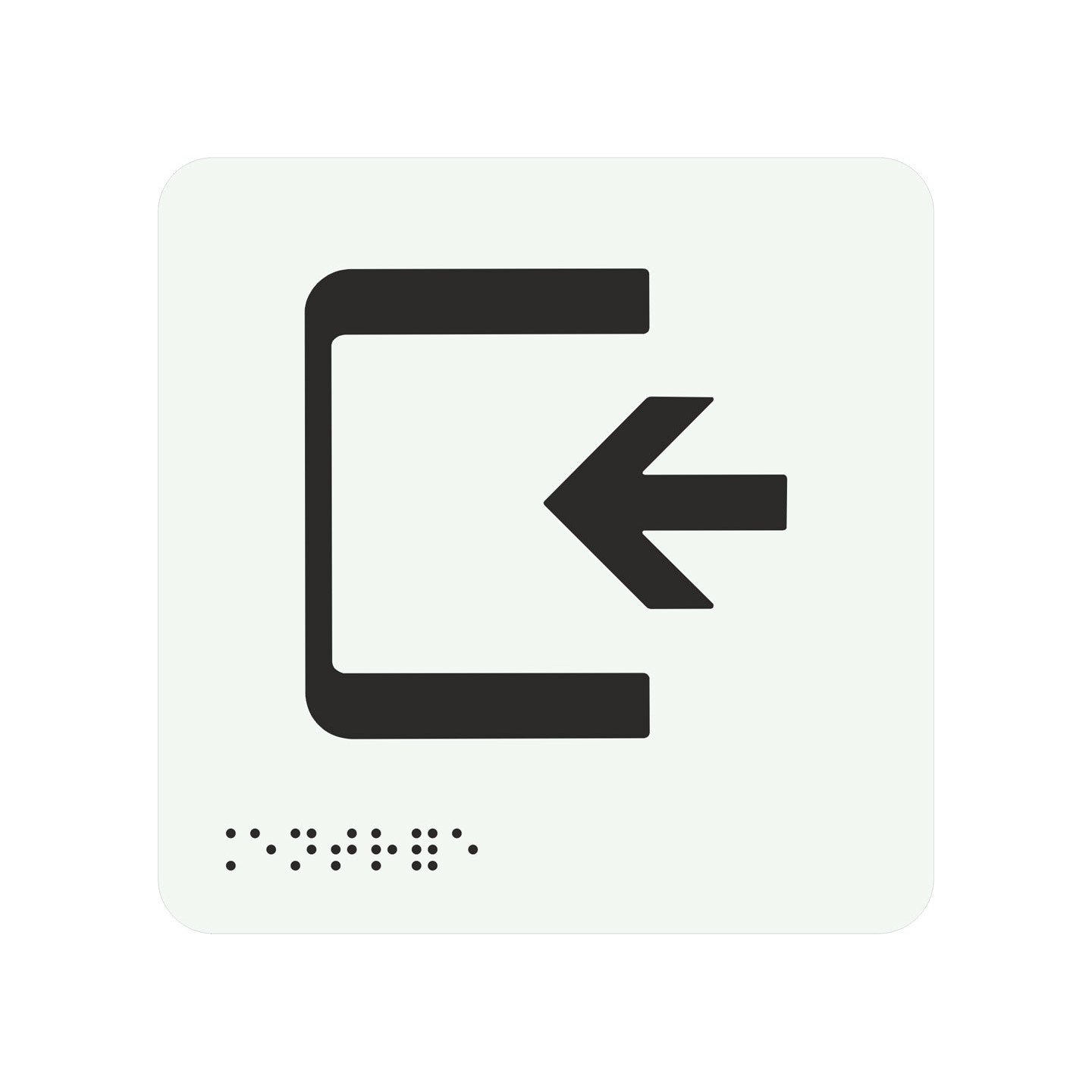 Pictogramme en alu avec braille et relief   "Entrée"