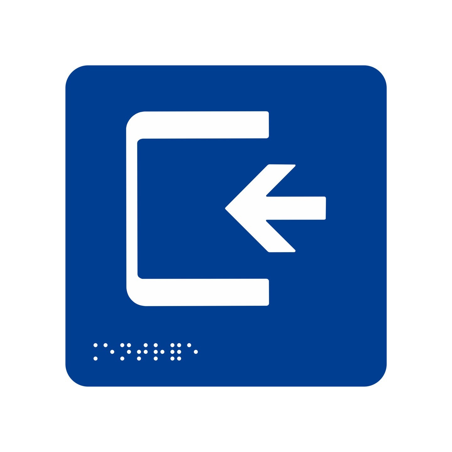 Pictogramme en alu avec braille et relief   "Entrée"