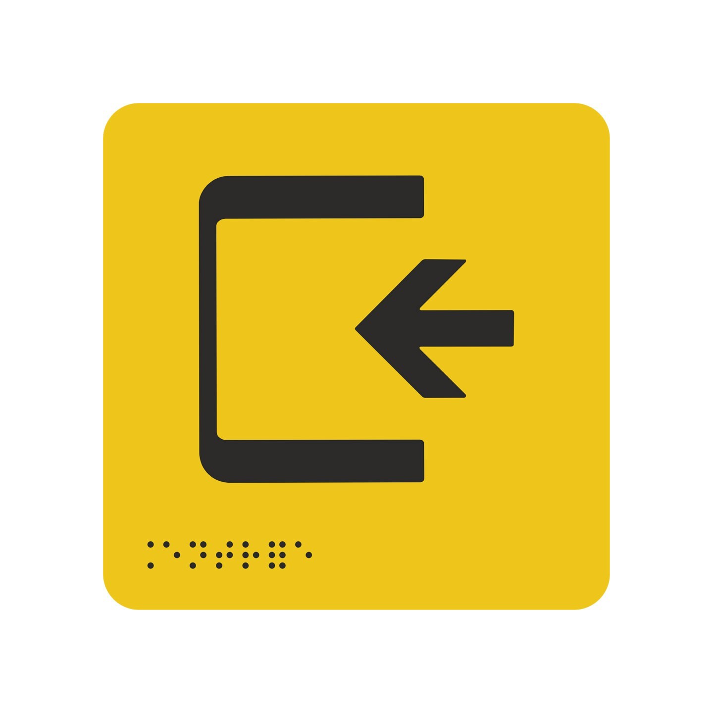 Pictogramme en alu avec braille et relief   "Entrée"