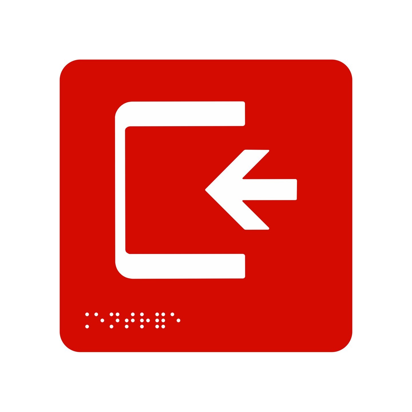Pictogramme en alu avec braille et relief   "Entrée"