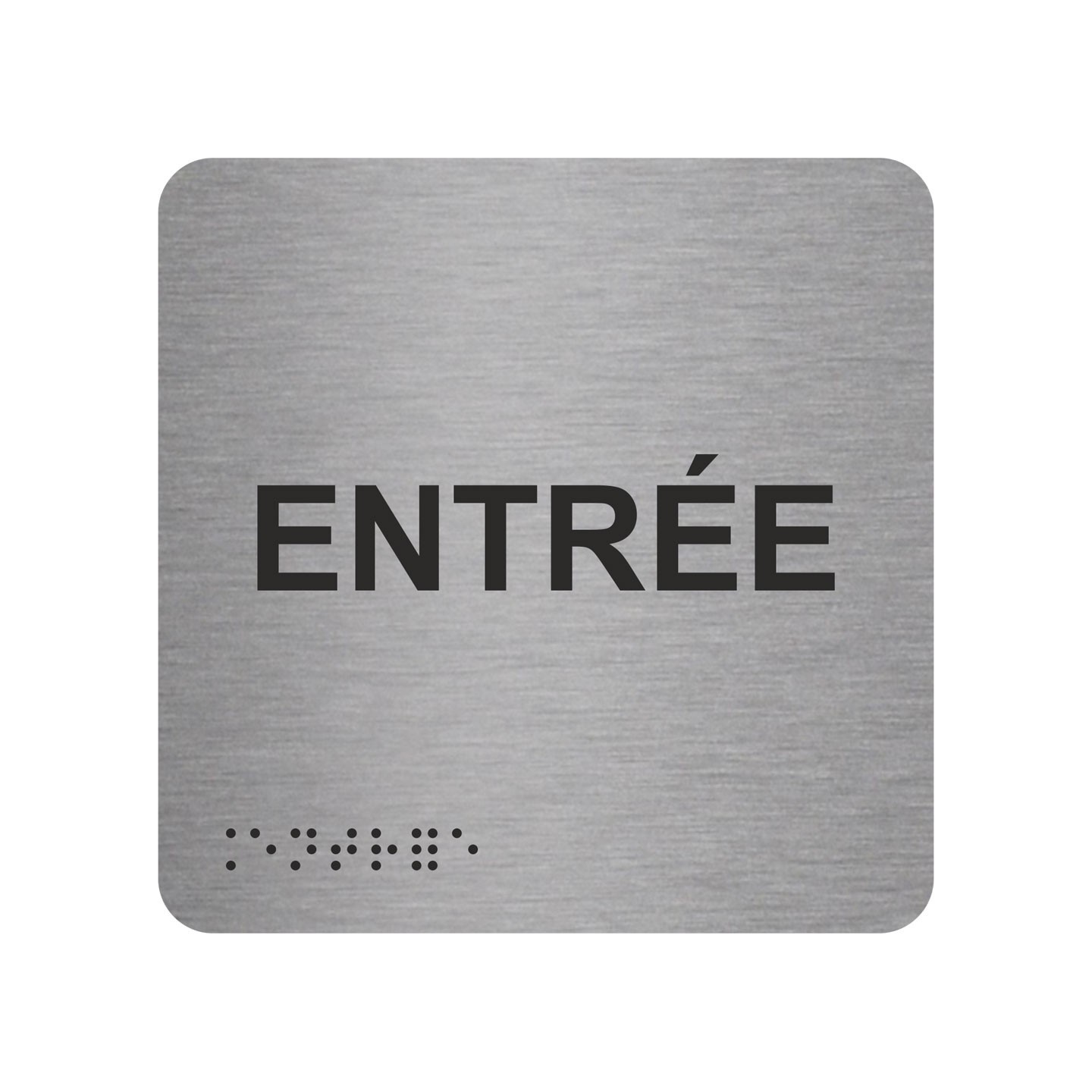 Picto alu avec braille et relief  "Entrée", 5 couleurs au choix
