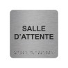 Picto alu avec braille et relief  "Salle d'attente", 5 couleurs au choix