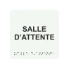 Picto alu avec braille et relief  "Salle d'attente", 5 couleurs au choix