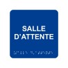 Picto alu avec braille et relief  "Salle d'attente", 5 couleurs au choix