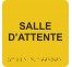 Picto alu avec braille et relief "Salle d'attente", 5 couleurs au choix