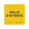 Picto alu avec braille et relief  "Salle d'attente", 5 couleurs au choix